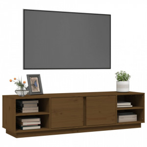Comodă TV, maro miere, 156x40x40 cm, lemn masiv de pin - V814457V - Img 4