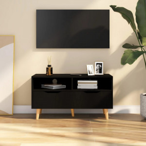 Comodă TV, negru, 90x40x48,5 cm, lemn prelucrat - V326778V - Img 2