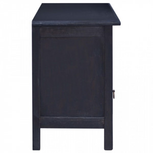 Comoda TV, negru cafeniu deschis,100x30x45cm, lemn masiv mahon - V288305V - Img 4