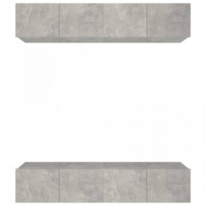 Comode TV, 4 buc., gri beton, 80x30x30 cm, lemn prelucrat - V3114185V