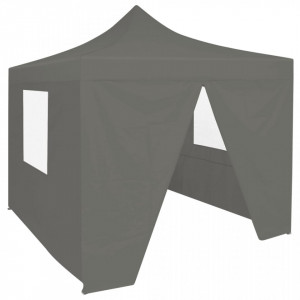 Cort de petrecere pliabil cu 4 pereți, antracit, 2 x 2 m, oțel - V48885V - Img 2