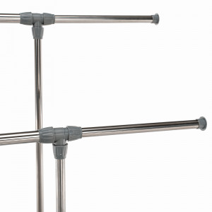 Cuier cu 2 rafturi, 74-172x41x80-157 cm, crom și gri - TP275021 - Img 5