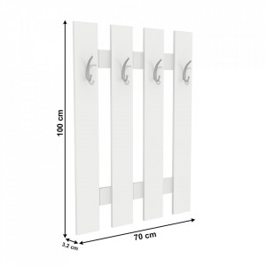 Cuier de perete, panel alb, 70x100x3 cm - TP185310 - Img 8