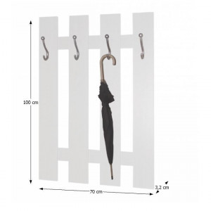 Cuier de perete, panel alb, 70x100x3 cm - TP185310 - Img 2