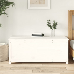 Cutie de depozitare, alb, 110x50x45,5 cm, lemn masiv de pin - V823540V - Img 3
