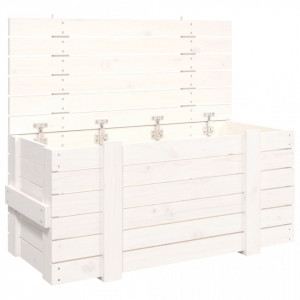 Cutie de depozitare, alb, 91x40,5x42 cm, lemn masiv de pin - V824999V