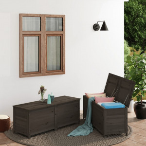 Cutie de perne de exterior antracit 150x50x56cm lemn masiv brad - V152172V - Img 2