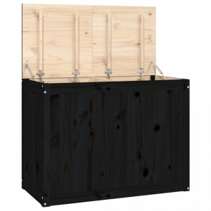 Cutie de rufe, negru, 88,5x44x66 cm, lemn masiv de pin - V823573V