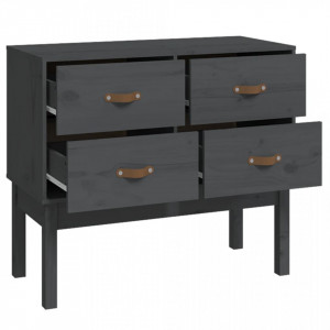 Dulap consolă, gri, 90x40x78 cm, lemn masiv de pin - V821741V - Img 4
