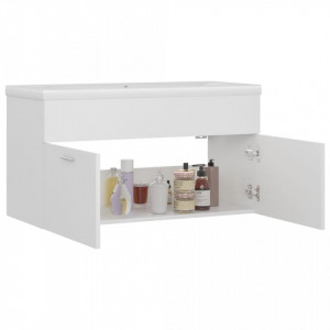 Dulap cu chiuvetă încorporată, alb, lemn prelucrat - V3070838V - Img 4
