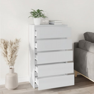 Dulap cu sertar, alb extralucios, 60x36x103 cm, lemn prelucrat - V823018V - Img 3