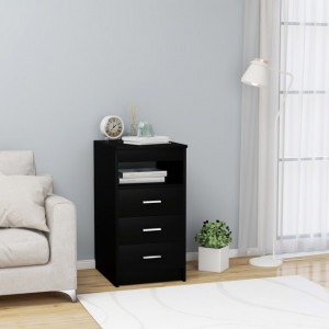 Dulap cu sertare, negru, 40x50x76 cm, lemn compozit - V801806V