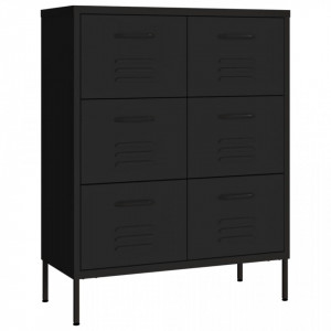 Dulap cu sertare, negru, 80x35x101,5 cm, oțel - V336151V