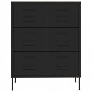 Dulap cu sertare, negru, 80x35x101,5 cm, oțel - V336151V - Img 3