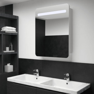 Dulap de baie cu oglinda si LED-uri, 60 x 11 x 80 cm - V285118V