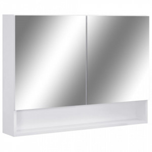 Dulap de baie cu oglinda si LED-uri, alb, 80 x 15 x 60 cm, MDF - V323604V - Img 2