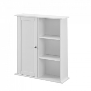 Dulap de perete Emilia pentru camera de baie, 71 x 60 x 18 cm, placa MDF, lacuit, alb - P57498339