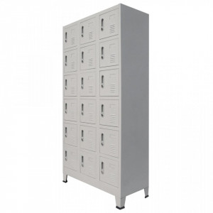 Dulap de vestiar cu 18 compartimente, metal, 90x40x180 cm - V245966V