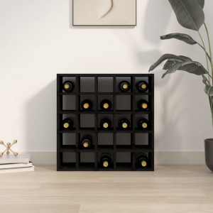 Dulap de vinuri, negru, 56x25x56 cm, lemn masiv de pin - V821541V - Img 3