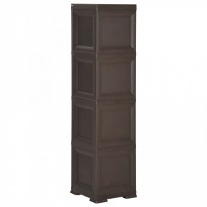 Dulap din plastic, 40x43x164 cm, maro, design de lemn - V340602V - Img 4