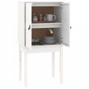 Dulap înalt, alb, 60x40x120 cm, lemn masiv de pin - V821745V - Img 4