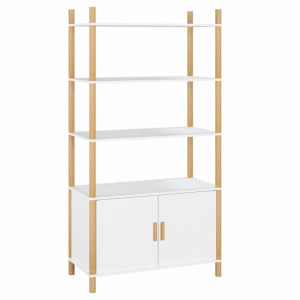 Dulap înalt, alb, 80x40x153 cm, lemn prelucrat - V345702V
