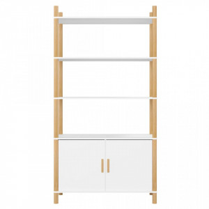 Dulap înalt, alb, 80x40x153 cm, lemn prelucrat - V345702V - Img 3