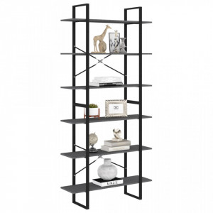 Dulap înalt, gri, 100x30x210 cm, lemn masiv de pin - V806564V - Img 3