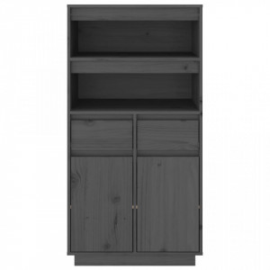 Dulap înalt, gri, 60x40x116,5 cm, lemn masiv de pin - V814536V - Img 3