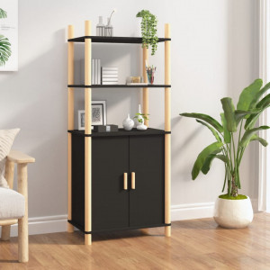 Dulap înalt, negru, 60x40x141 cm, lemn prelucrat - V345694V - Img 2