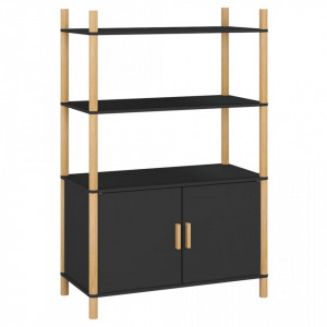 Dulap înalt, negru, 80x40x121 cm, lemn prelucrat - V345700V