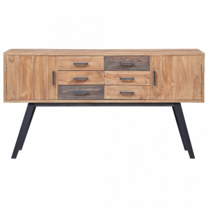 Dulap lateral, 140 x 30 x 75 cm, lemn masiv de tec - V285314V - Img 3