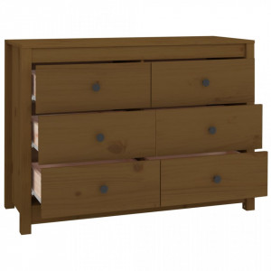 Dulap lateral, maro miere, 100x40x72 cm, lemn masiv de pin - V821767V - Img 3