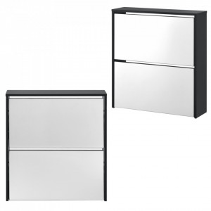 Dulap pantofi 6 cu oglinda si 2 spatii depozitare negru - P69638635 - Img 3