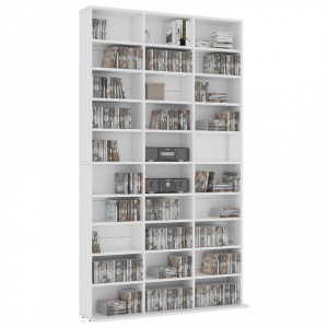 Dulap pentru CD-uri, alb, 102x16x177,5 cm, lemn compozit - V801778V - Img 3