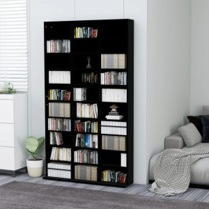 Dulap pentru CD-uri, negru, 102x16x177,5 cm, lemn compozit - V801779V - Img 2