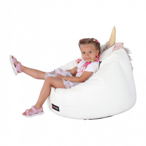 Fotoliu tip sac unicorn, alb - TP264948 - Img 1