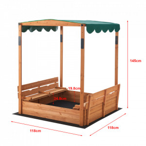 Lada lemn pentru nisip, 145 x 118 x 118 cm, brad - P78468158 - Img 4