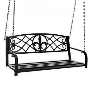 Leagăn metalic de grădină, negru, 127 cm - TP276423 - Img 14