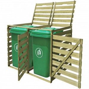 Magazie de pubele dublă, 240 L, lemn tratat - V42270V - Img 2