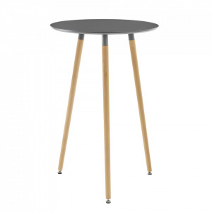Masa bar rotunda - design retro - 70 x 107cm - gri inchis - P55614623