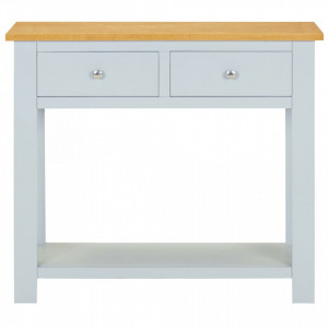 Masa consola, 83 x 30 x 73 cm, lemn masiv de stejar - V288635V - Img 2