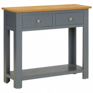 Masa consola, 83 x 30 x 73 cm, lemn masiv de stejar - V288638V - Img 1