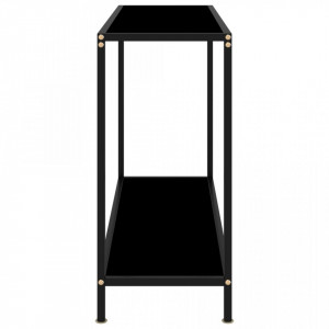 Masa consola, negru, 100 x 35 x 75 cm, sticla securizata - V322836V - Img 3
