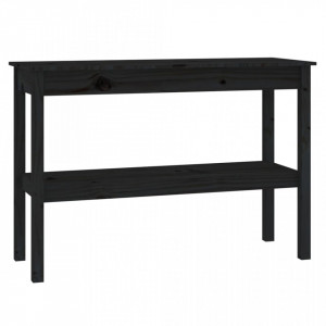 Masă consolă, negru, 110x40x75 cm, lemn masiv de pin - V814303V