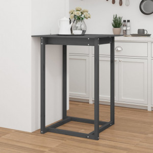 Masă de bar, gri, 80x80x110 cm, lemn masiv de pin - V822184V - Img 2