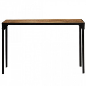 Masa de bucatarie, 120 cm, lemn masiv mango nefinisat si otel - V246630V - Img 4