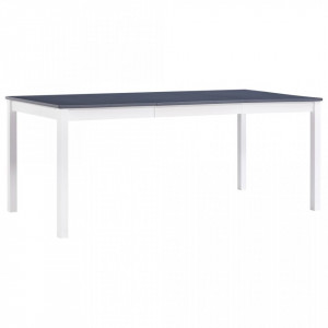 Masa de bucatarie, alb si gri, 180 x 90 x 73 cm, lemn de pin - V283406V - Img 1