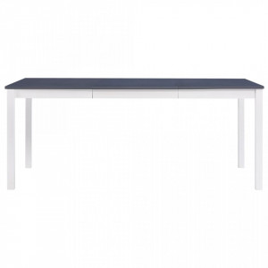 Masa de bucatarie, alb si gri, 180 x 90 x 73 cm, lemn de pin - V283406V - Img 3