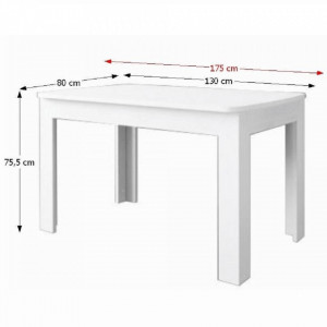 Masă de bucătărie extensibilă, crem, 130-175x80 cm - TP147860 - Img 12
